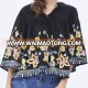 ladies Bohemia fashion loose Embroidery blouse